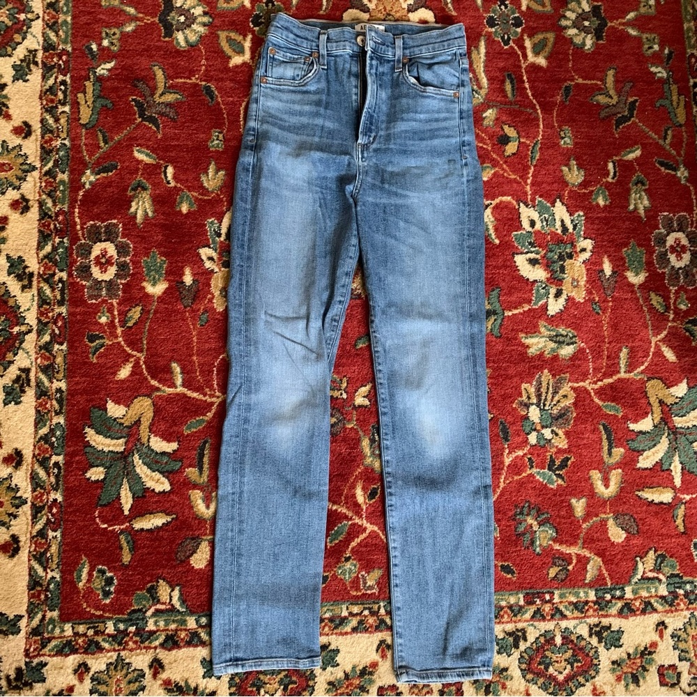 Agolde Medium Wash High Waisted Skinny Jeans